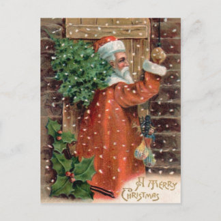 Vintage Papá Noel en el traje anaranjado - navidad