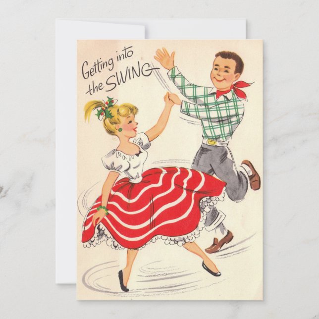 Vintage Pareja De Navidad Entrando A La Swing (Anverso)