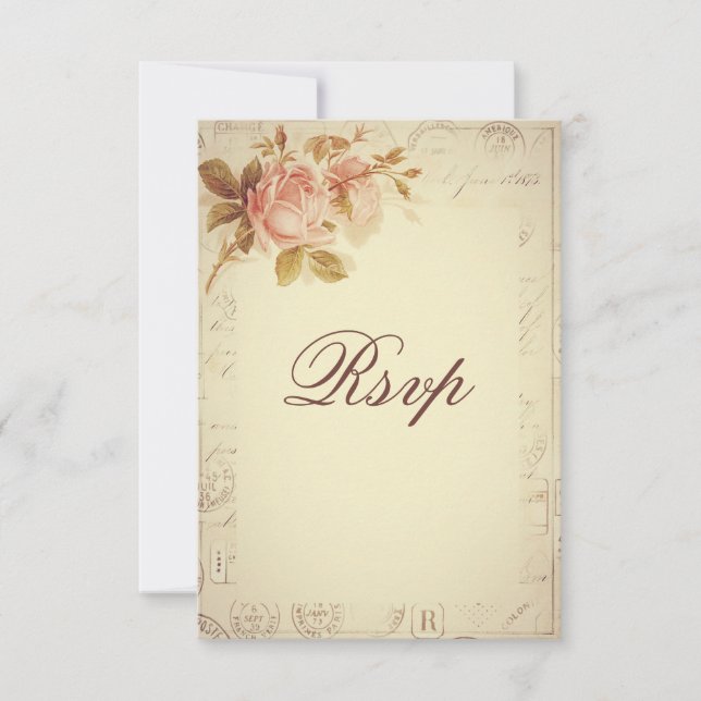 Vintage Paris Postmarks Moda Rosas RSVP (Anverso)