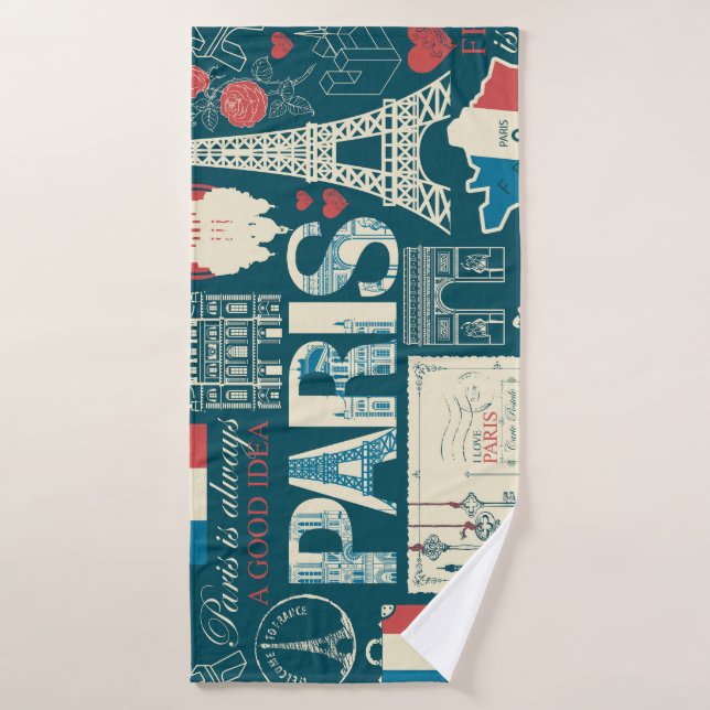 Vintage parisino: Elegancia de la República France (Toalla de baño)