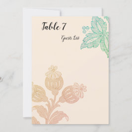 Vintage Pastel Floral Peach Green Boda