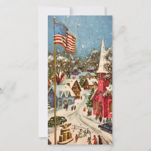 Vintage Patriotic Navidad Town