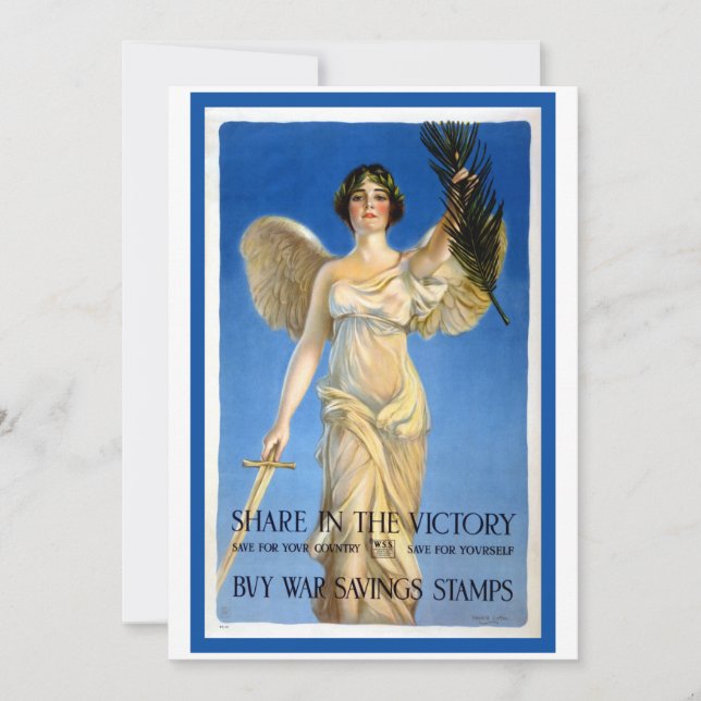 Vintage Patriótica Woman Angel, compra bonos de gu (Anverso)