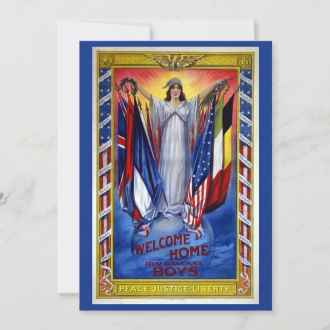 Vintage Patriótico America, Peace Justice Liberty (Anverso)