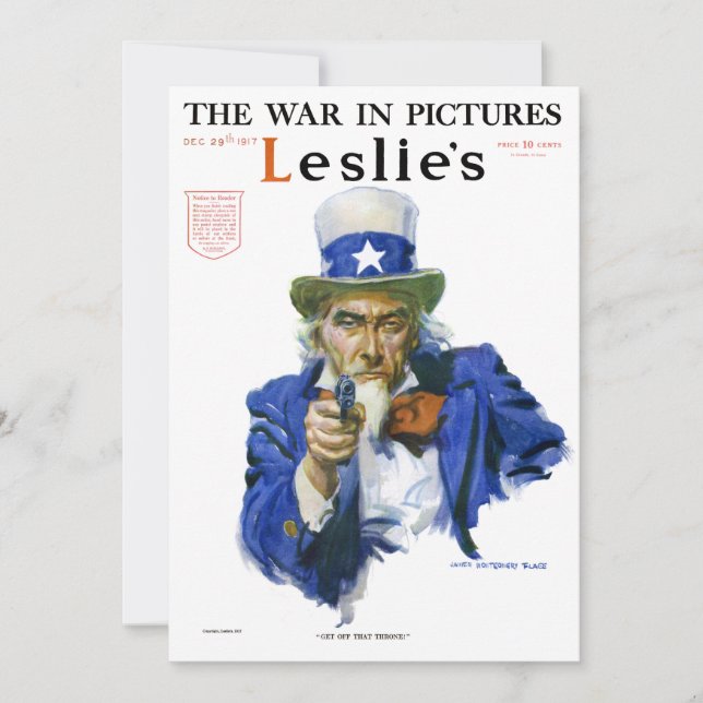 Vintage Patriótico Tío Sam Revista Portada Arte (Anverso)