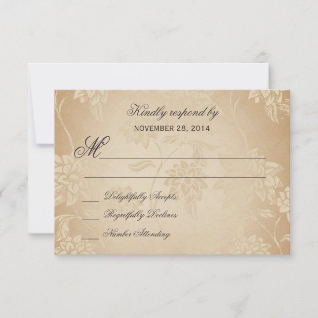 Vintage Peacock Wedding RSVP 1.0 (Anverso)