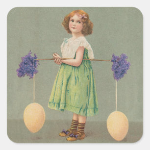 Vintage pegatinas de Pascua de Victoria