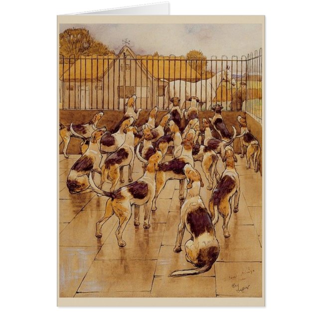 Vintage - perros de la caza, (Frente)