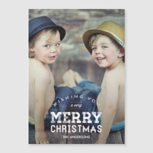 Vintage Personalizado de Navidad foto tarjeta magn