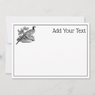 Vintage Pheasant Game Bird Drawing BW