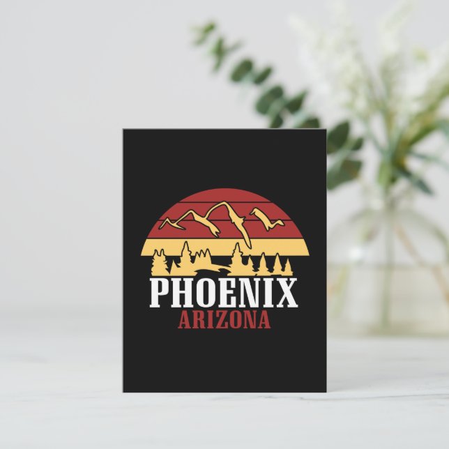 Vintage Phoenix Arizona USA Art Sunset (Anverso de pie)