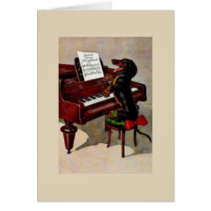 Vintage - piano que juega el Dachshund,