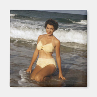 Vintage Pin Up Bikini Chica Imán fotográfico