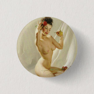 Vintage Pin Up Chica art pinback botón
