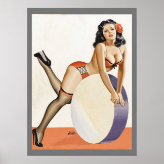 Vintage Pin up chica poster de arte
