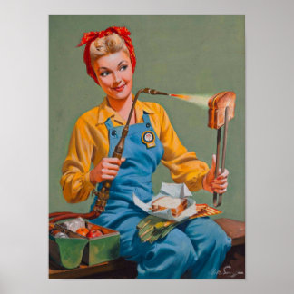 Vintage Pin up chica poster de arte