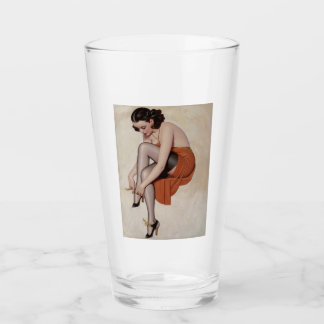 Vintage Pin Up Chica Vidrio
