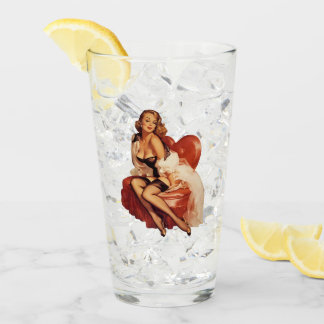 Vintage Pin Up Chica Vidrio