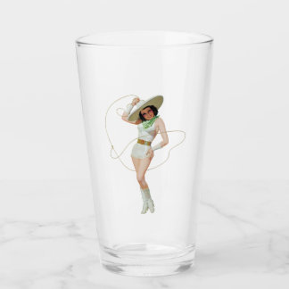 Vintage Pin Up Chica Vidrio
