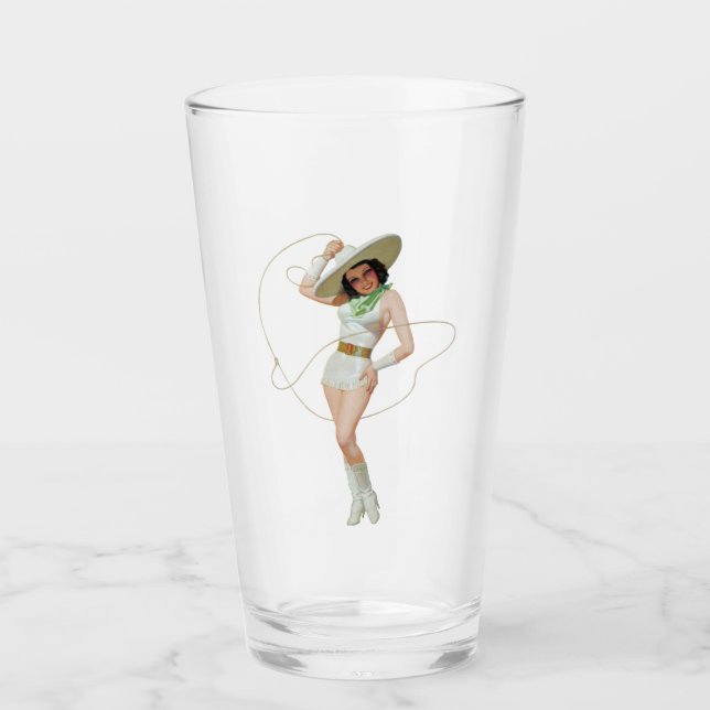 Vintage Pin Up Chica Vidrio (Anverso)