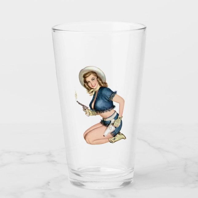 Vintage Pin Up Chica Vidrio (Anverso)