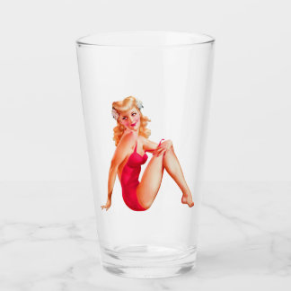 Vintage Pin Up Chica Vidrio