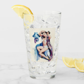 Vintage Pin Up Chica Vidrio
