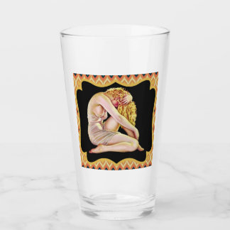 Vintage Pin Up Chica Vidrio Retro Pint