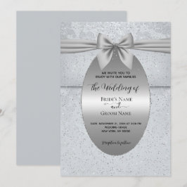 Vintage plateado con invitación a bodas de barro