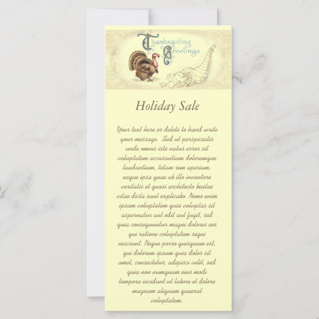 Vintage Post Card Thankending Turkey (Anverso)