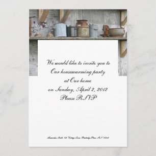 Vintage Pots and Pans Invitación al cambio de hoga