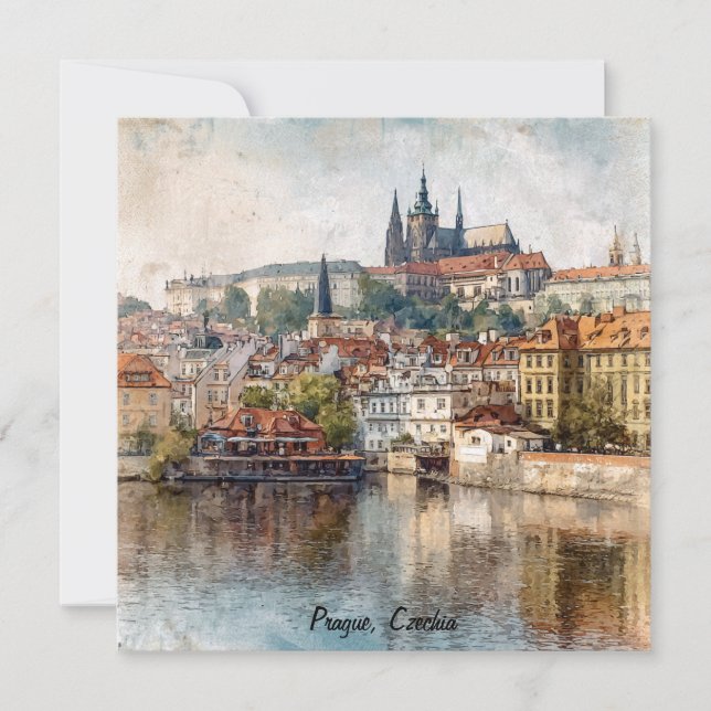 Vintage Prague Czechia City Painting  (Anverso)