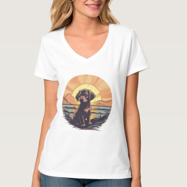 Vintage Puppy en la camiseta de Sunset (Anverso)
