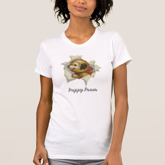Vintage Puppy Surpise Camiseta (Anverso)