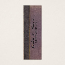 Vintage Purple Book Place Card y Bookmark