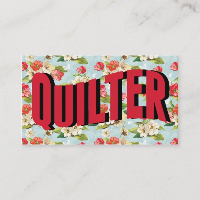 Vintage Quilter Quilter Quilter Tarjetas de Negoci (Anverso)