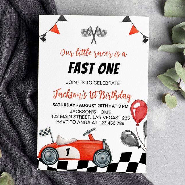 Vintage Race Car Birday Party Invitación (Subido por el creador)