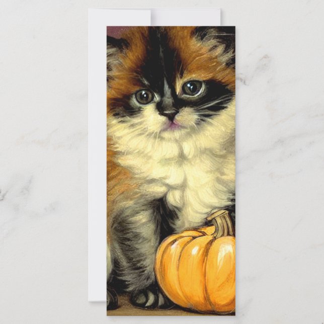Vintage Ragdoll Halloween Cat Card (Anverso)