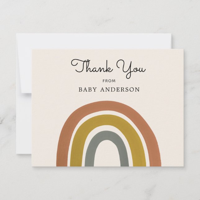 Vintage Rainbow Baby Shower Gracias Postcard (Anverso)