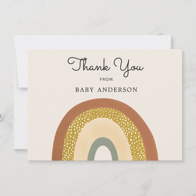 Vintage Rainbow Baby Shower Gracias Postcard (Anverso)