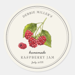 Vintage Raspberry Jam Jar casero etiqueta