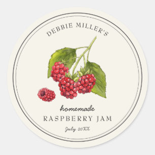 Vintage Raspberry Jam Jar casero etiqueta
