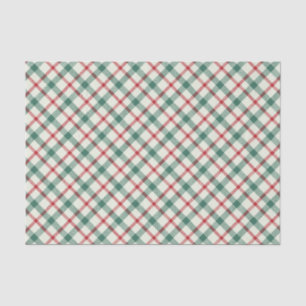 Vintage Red Green Navidades Plantean Papel Tejido