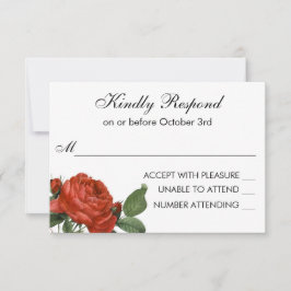 Vintage Red Rose Boda Botánica RSVP