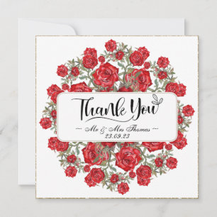 Vintage Red Rose Watercolor Floral tarjeta de agra
