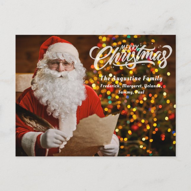 Vintage Red Santa Claus Feliz Navidad (Anverso)