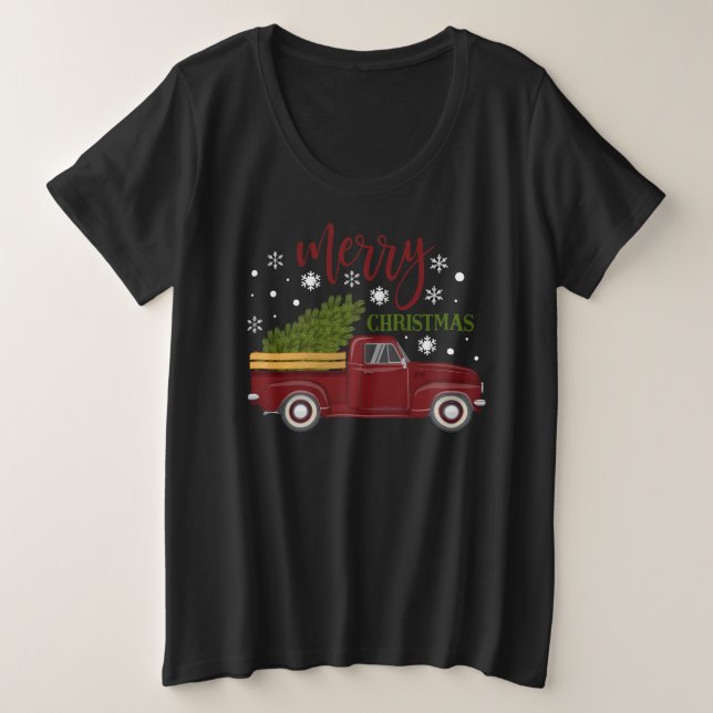 Vintage Red Truck Merry Christmas Farmhouse (Anverso del diseño)