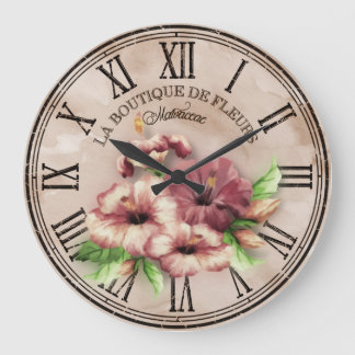 Vintage redondeado al reloj "Hibiscus" Var02