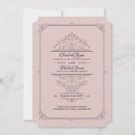 Vintage Regency Dusty Rosa Invitaciones a la boda
