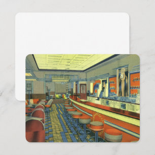 Vintage Restaurant Retro Roadside Diner Invitación